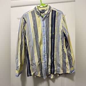 Vintage Nautica Men's Multi-Striped Button Down Shirt size L